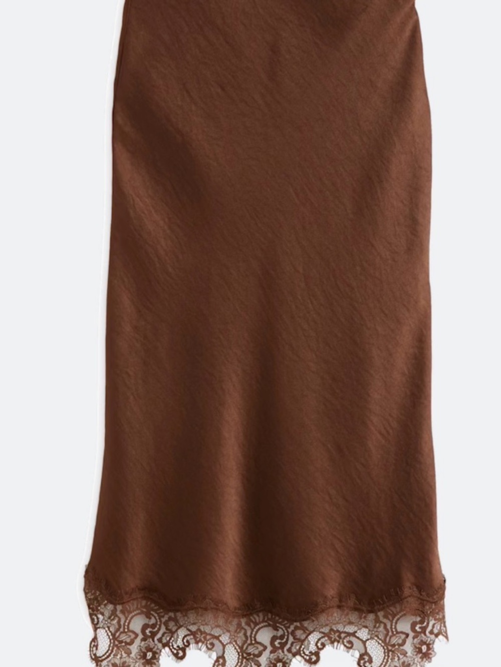 Skies Are Blue Brown Lace-Hem Slip Skirt Size Small NWT - Picture 4 of 12